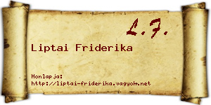 Liptai Friderika névjegykártya